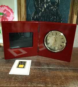 美品　置時計 QUARTZ 香川漆器　漆　写真立て　時計　インテリアクロック　文新堂　経済大臣指定伝統的工芸品　高精度水晶電子時計
