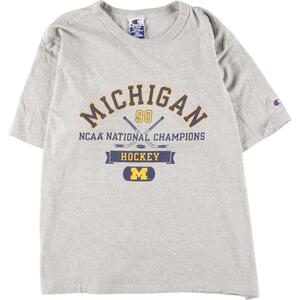 古着 90年代 チャンピオン Champion AUTHENTIC ATHLETIC APPAREL MICHIGAN ミシガン大学 カレッジTシャツ メンズXL /eaa317739 【SS2309】