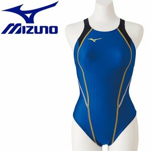 【未使用】　MIZUNO スイム 競泳用ミディアムカット レースオープンバック レディース N2MA022027 カラー:ブルー サイズ:S　[ミズノ]