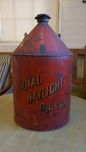 英国製　VINTAGE　ROYAL DAYLIGHT OIL CAN　ロイヤル　デイライト　オイル缶　ガレージ　クラッシックカー