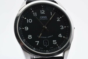 稼働品 オリス デイト 裏スケ ラウンド 633 自動巻き メンズ 腕時計 ORIS