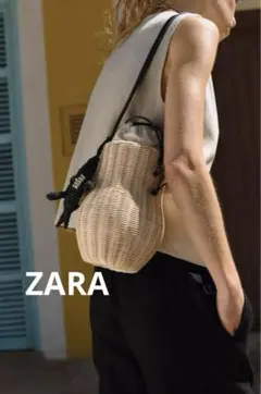 新品 ZARA バスケット バッグ ライトベージュ  今期 新作 完売品