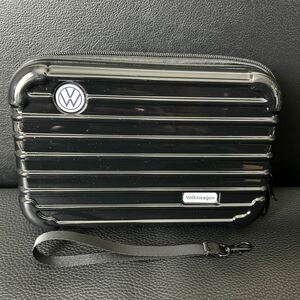 未使用★フォルクスワーゲン Volkswagen　純正　ノベルティ　スーツケース型小物入れ　ポーチ　リモワ型　黒　ブラック★非売品 2