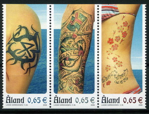 ★2006年 オーランド諸島 - タトゥー 3種完 未使用切手(MNH)◆YD-60◆送料無料