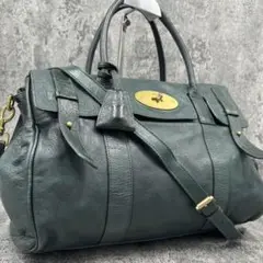 【希少色・美品】マルベリー ベイズウォーター ハンドバッグ 2way シボ革A4