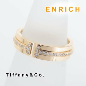 Tiffany&Co. ティファニー T-TWO T トゥ ナローリング ダイヤモンド リング 指輪 K18PG ピンクゴールド 6.5号 #46.5 / 6973wrpe
