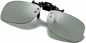 [ゲットオン] クリップオン サングラス 跳ね上げ式 偏光 調光 レンズ アンチグレア UV 保護 運転 メガネの上からかけるサン
