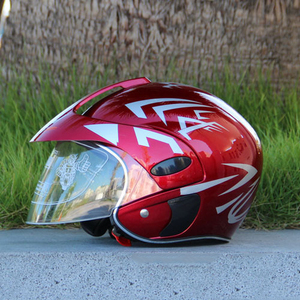 子供用ヘルメットバイクヘルメット 半キャブ ジェット ヘルメット 半帽 シールド付き