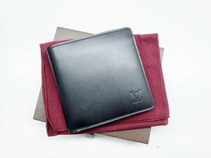 良好品　Louis Vuitton　ルイヴィトン　LVロゴ　ノマド　 ポルトフォイユ　マルコ　二つ折り財布　ノワール　M85016