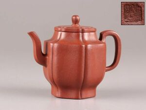 中国古玩 唐物 煎茶道具 朱泥 紫泥 紫砂壷 茶壷 急須 在印 時代物 極上品 初だし品 C6146