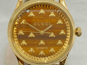 GUCCI Gタイムレス 126.4 タイガーアイ文字盤 メンズ K18 自動巻