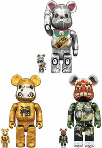 BE@RBRICK BAPE 招き猫 銀メッキ 達磨 金メッキ 獅子舞 100％ & 400％ medicom toy A Bathing Ape nigo ベアブリック ニゴー ベイプ