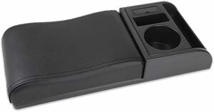 ブラック Nicheez 車用 アームレスト コンソールボックス スライド可能 USBポート カップホルダー付 (ブラック)