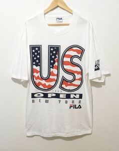 【レア】USA製 90’s FILA フィラ 1995年 US OPEN New York テニス ヴィンテージ サイズ L ビッグサイズ Made in U.S.A