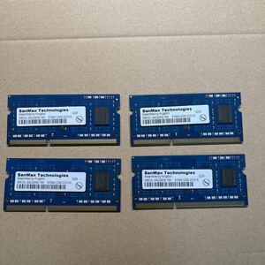 【新品/4枚】SanMax PC3L-12800S 4GB SO-DIMM ノートPC向けメモリ DDR3L-1600 未使用