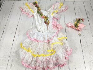 【10yt219】ダンス バレエ ドレス衣装 カーテンコールコスチューム 白 サイズ：10C キャンディ?? お人形さん??◆P25