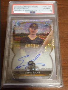 【プロスペクトランキング7位/PSA10】2023 Bowman Chrome Ethan Salas 1st Bowman Prospect Speckle Refractor Auto /299 San Diego Padres