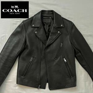 【極上美品！】COACH コーチ 本革レザーダブルライダースジャケット ブラック 黒 サイズS（M〜L相当）
