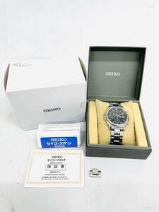 H864*2　SEIKO　セイコー　クロノグラフ　50M　7T92-OCAO　デイト　ブラック文字盤　クオーツ　メンズ　腕時計　コマ・箱付き
