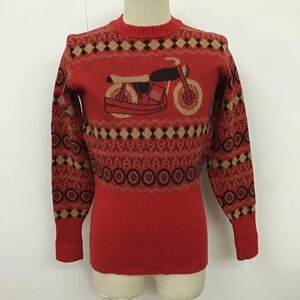 Dry Bones 2 ドライボーンズ ニット、セーター 長袖 クルーネック バイク柄 Knit Sweater 10098430