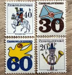 外国切手　チェコスロバキア　文化記念日　4種完　未使用