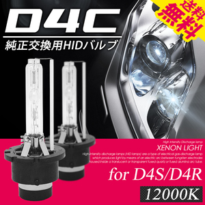 HID/D4C/12000K/D4S/D4R/対応/純正交換バルブ/耐震メタルマウント/HIDバルブ 国内検査後出荷 ネコポス＊ 送料無料