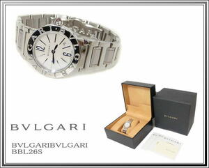 ☆美品BVLGARI/ブルガリ レディース腕時計 ブルガリブルガリ BBL26S ホワイトシェル送料税込み！