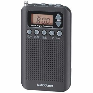 オーム電機 ラジオ AudioComm RAD-P350N-K [ブラック](中古品)