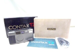 1000円スタート コンパクトフィルムカメラ CONTAX T2 Carlzeiss sonnar 2.8/38 通電確認済み コンタックス 外箱 ケース付 WHO DD1005