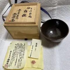 奈良　東大寺　守屋弘斎　自作　茶碗　銘有り　自在　箱書き　未使用　抹茶碗　茶道具