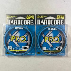 DUEL (デュエル) HARDCORE (ハードコア) PEライン 0.8号 HARDCORE X4 PRO 150m 0.8号 イエロー H3862-Y【新品未使用品】N8771