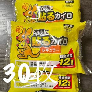 【アイリスオーヤマ】ぽかぽか家族 貼るカイロ 使い捨てカイロ レギュラー サイズ 12時間 日本製 有効期限 2027年6月 長期保管 災害備蓄