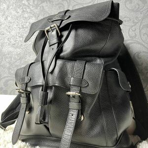 未使用級COACH コーチ ハドソン バックパック リュック レザー シボ革 ブラック 黒 大容量 ビジネス メンズ 本革 ブリーフケース 出張