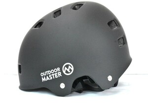 1円スタート OUTDOORMASTER 自転車ヘルメット スポーツ 子供大人兼用 M ヘルメット 硬質ABS 高密度EPS 通気性良好 ブラック A06648