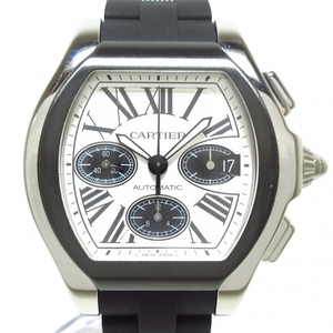 Cartier(カルティエ) 腕時計■美品 ロードスタークロノグラフ W6206020 メンズ SS/ラバーベルト/クロノグラフ シルバー