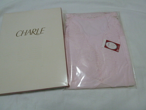 ◇シャルレ★　コンビネーションスリップ（長袖）　裾周り豪華レース 　ピンク　 LE041　L-90