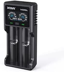 XTAR VC2SL リチウム充電器 電池充電器 最大2Ax1/1Ax2 3.6V/3.7Vリチウムイオン電池 10400～266
