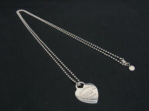 1円 ■美品■ TIFFANY＆Co ティファニー リターントゥティファニー ハートタグ SV925 ビッグ ネックレス アクセサリー シルバー系 AX5609