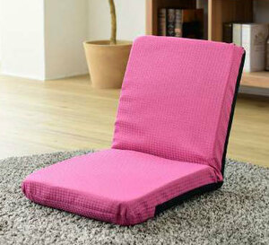 シンプルなデザインリクライニング座椅子 コンパクト 布張りピンク色