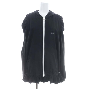 未使用品 ボーダーズアットバルコニー ZIP UP HOODIE ジャケット パーカー ジップアップ フード 38 黒 ブラック /DF ■OS レディース