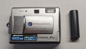 コニカ ミノルタ KONICA MINOLTA ディマージュ DIMAGE X50 予備バッテリー　ケース　元箱　その他付属品つき　動作良好