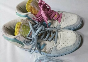 レア★希少モデル美品【NewBalance】配色スケルトンソールスニーカー23.5cm【ニューバランス】交換靴ひもあり♪入手困難 シューズ バッシュ