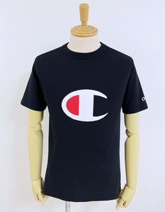 アングリッド チャンピオン コラボレーション ビッグロゴ 半袖Tシャツ M ブラック ロゴカラー