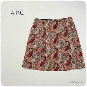 A.P.C. アーペーセー . リバティ タナローン Bourton ボートン ペイズリー 総柄 スカート