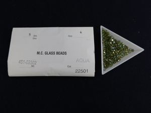 2977△未使用 チェコビーズ M.C.GLASS BEADS AQUA アクア SUPERIOR CRYSTAL