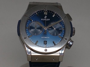 【箱付き】 HUBLOT ウブロ 521.NX.7170 クラシックフュージョン 自動巻 腕時計 ブルー文字盤