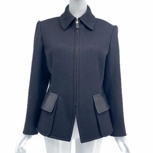 超レア 極美品 HERMES エルメス ジャケット/トップス レザー ブラック フランス製 レディース 40