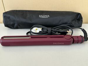 SALONIA サロニア ストレートアイロン ニュークラシックレッド　24mm SL-004SNR 家電 プロ仕様　ケース付　中古品【6231G】