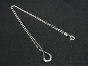 1円 ■美品■ TIFFANY＆Co ティファニー エルサペレッティ オープンティアドロップ SV925 ネックレス ペンダント シルバー系 FA3485