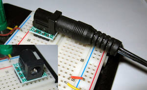 ブレッドボード用 DCジャック仕様化キット ブレットボード 標準ＤＣジャック内径２．１ｍｍ外径５．５ｍｍの ACアダプター DIP化 基板用 
